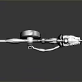 Futuristic Sci Fi Mechanical Device With Complex Metal Structure Pipes Gears And Glowing Orange Components