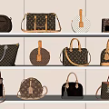 Interior Display Of Various Handbags On Shelves With Different Styles And Shapes