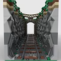 Lego toy building blocks tunnel rail access 3d model