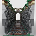 Lego toy building blocks tunnel rail access 3d model