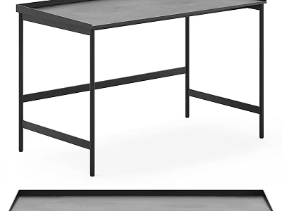 Modern Sleek Dressing Table With Black Metal Frame Gray Tabletop And Minimalist Design 3d model