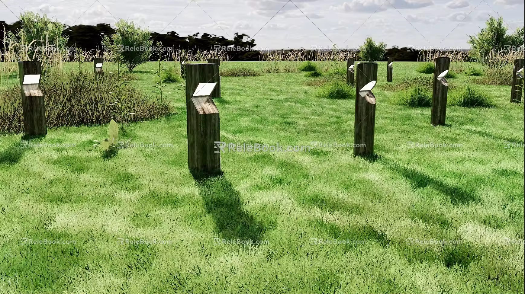 Landscape floor washing lamp modeling landscape lamp atmosphere lamp post 3d model