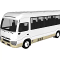 Modern White Passenger Bus With Sleek Exterior Design And Large Windows 3d model