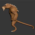 Anthropomorphic Lion 3D Character Standing With Muscular Build Orange Fur White Mane And White Claws