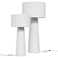 Modern White Chandeliers With Square Shades And Cylindrical Columns For Home Interior