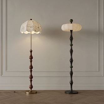 French Middle Style Floor Lamp 3d model