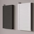 Modern Black and White Radiators Mounted on Wall for Home Heating 3d model