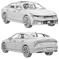 Gray KIA Sedan Car Front And Rear View With LED Lights And Alloy Wheels