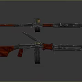 Detailed Design Of Military Machine Guns With Red Components And Wheels