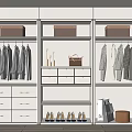 Modern Wardrobe Interior Design With Hanging Clothes Drawers Shoes And Storage Boxes