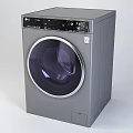 LG Front Load Washing Machine With Gray Finish And Digital Control Panel