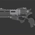 Modern Tactical Metallic Pistol With Grip Barrel And Detailed Design Features