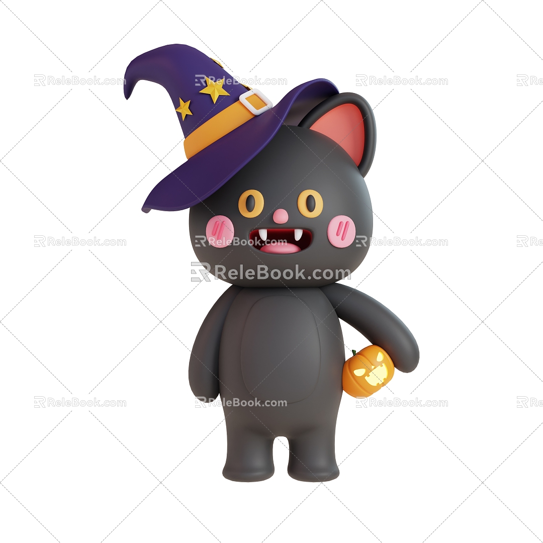 Modern Halloween Kitty Cute Kitty Cartoon Kitty 3d model