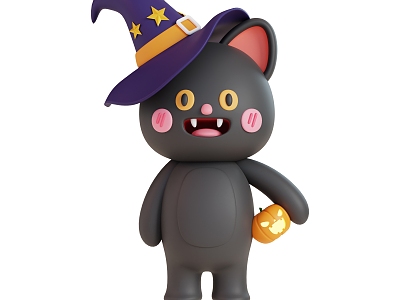 Modern Halloween Kitty Cute Kitty Cartoon Kitty 3d model