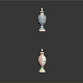 Decorative Ceramic Vases In Assorted Colors With Ornate Lids And Patterns