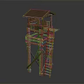 Tower defense sentry tower air defense watchtower observatory tower loft 3d model