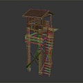 Tower defense sentry tower tower air defense watchtower observatory observatory observatory tower loft 3d model