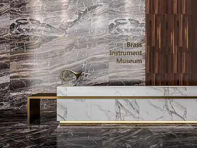 Modern Front Desk Lobby Bar 3d model