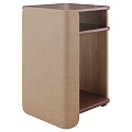 Light Textured Wooden Nightstand With Open Storage Shelves For Modern Minimalist Bedroom Home Decor