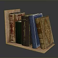 Stylish Wooden Bookshelf With Decorative Books In Colorful Covers And Patterns