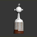 Silver Trophy Design With Red Wooden Base And Engraved Stripes