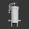 Industrial Stainless Steel Filter With Inlet Outlet Pipes And Support Legs