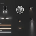 Modern Landscape Wall Lamps With Moon Design And 3000K 4500K 6000K Temperatures For Interior Lighting