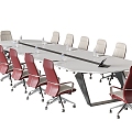 Modern Conference Table and Chair Office Chair Long Conference Table 3d model