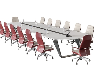 Modern Conference Table and Chair Office Chair Long Conference Table 3d model