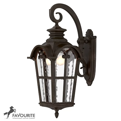 Outdoor Wall Mounted Light With Classic Design Glass Panels And Decorative Metal Frame 3d model