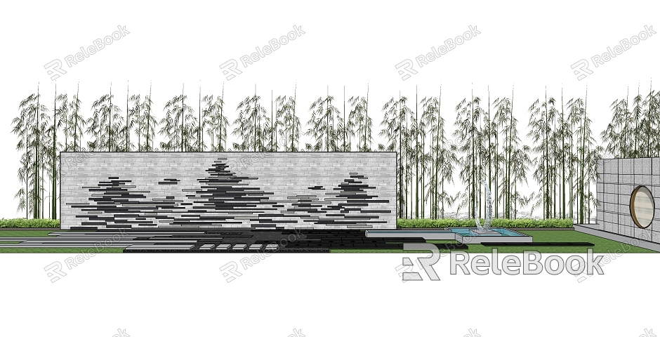 modern landscape wall model