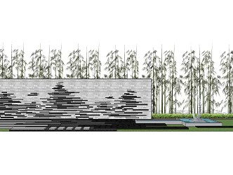 modern landscape wall 3d model
