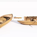 Two Classic Wooden Boats With Oars And Natural Wood Interior Details