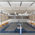 Modern Basketball Hall Indoor Basketball Court 3d model