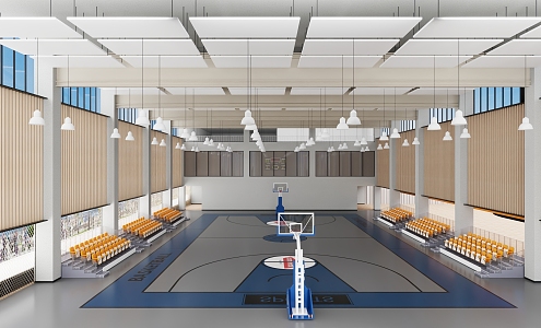 Modern Basketball Hall Indoor Basketball Court 3d model