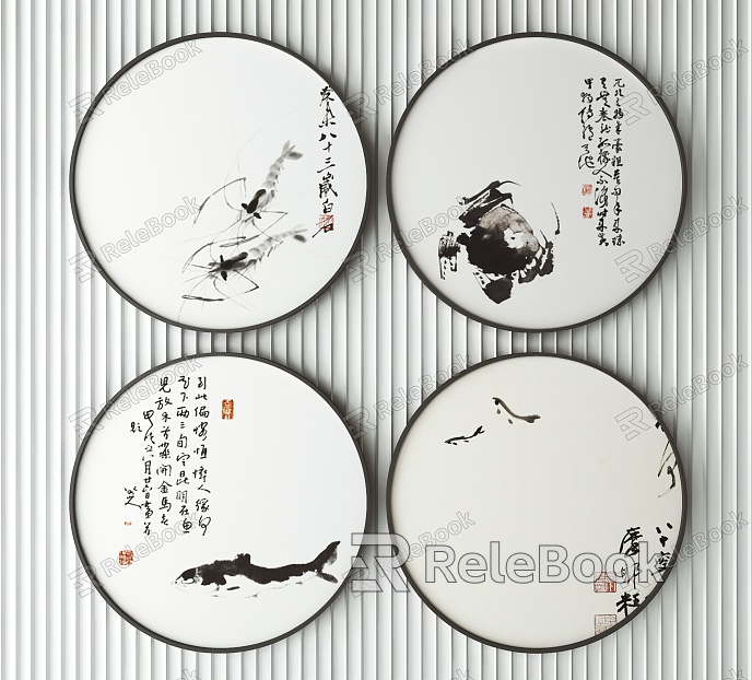 New Chinese Round Frame Painting Decorative Painting model