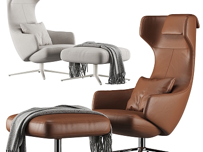 Vitra Leather Fabric Recliner 3d model