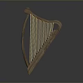 Wooden Harp Home Decor Piece With Classic Design And Solid Wood Craftsmanship