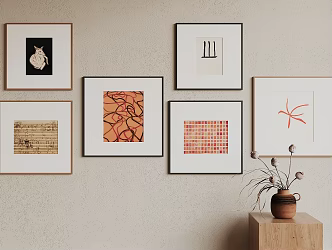 Middle Ancient Hanging Paintings 3d model