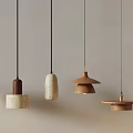 Modern Pendant Lights With Various Wooden And Stone Design Elements Hanging