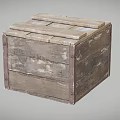 Vintage Wooden Storage Cabinet With Slatted Plank Design And Rustic Finish