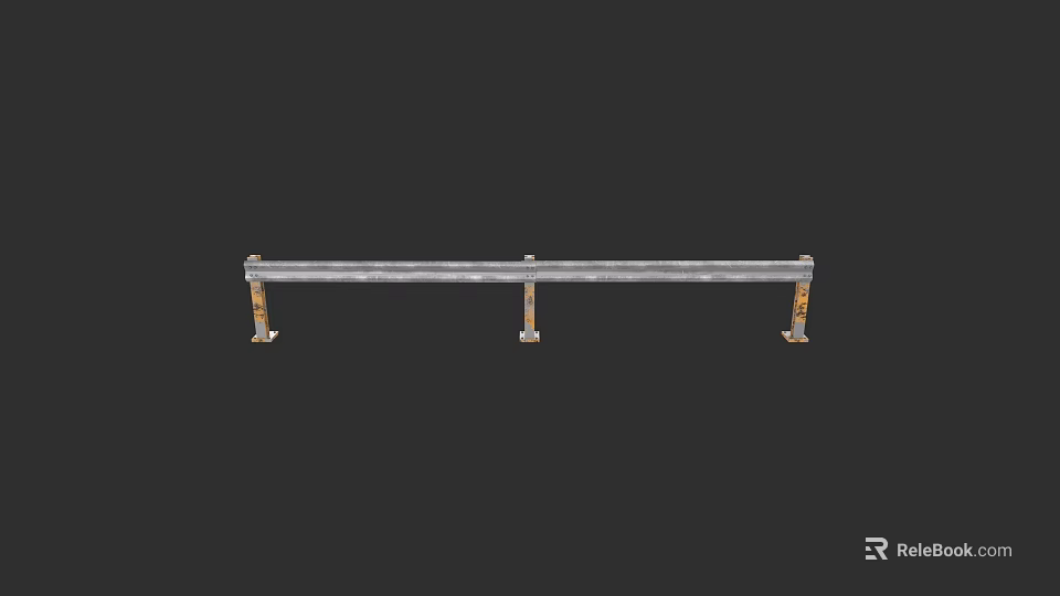 Durable Sturdy Long Metal Fence Structure With Support Brackets For Outdoor Use 3d model 