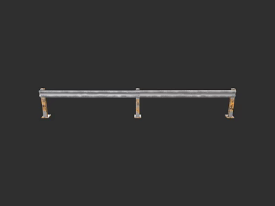 Durable Sturdy Long Metal Fence Structure With Support Brackets For Outdoor Use 3d model