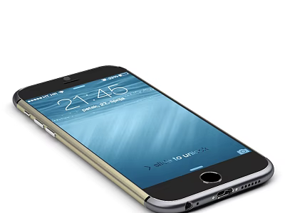 Sleek Smartphone With Screen Displaying Time Date And Slide To Unlock Feature 3d model