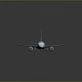 White And Blue Passenger Airplane With Modern Design Wings Engines And Fuselage
