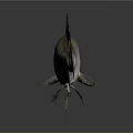 Silver Scaled Fish With Dark Fins And Reflection On Gray Background