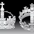 Luxury Crown Jewelry Featuring Ornate Cross Ornaments and Intricate Decorative Beads