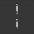 Two Olive Green And White Military Missiles With Aerodynamic Tactical Weapon Design