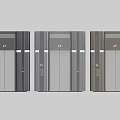 Modern Elevator Door Designs With Gray And Dark Gray Striped Panels 3d model