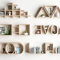Modern Wall Shelf Wall Decorative Bookcase Bookshelf Decorative Wall Cabinet Wall Hanging Bookcase Hanging Bookcase Top Wall Creative Art Bookcase Modeling Bookcase 3d model